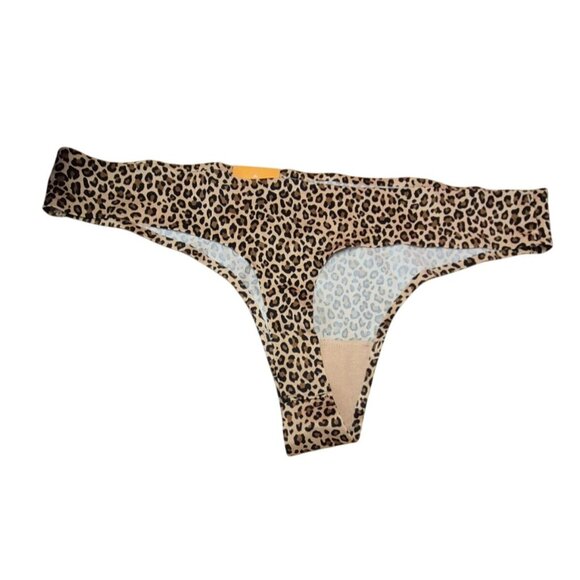 Women's Leopard Print Bonded Micro Thong - Auden™ Orange M - Picture 3 of 4